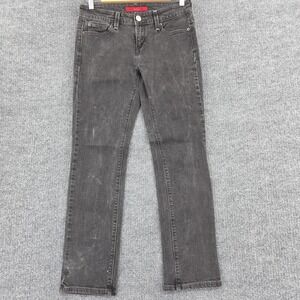 VINTAGE Levis Jeans 4P Black Charcoal Wash Mid Rise Straight Stretch Denim Women